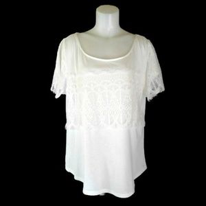 SOHO NY Jean White Cotton Lace Top
